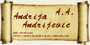 Andrija Andrijević vizit kartica